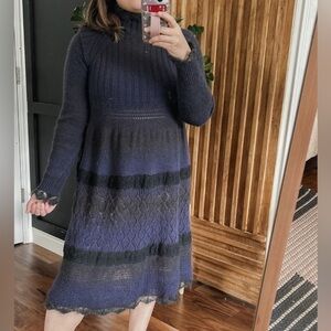 Jean Paul Gaultier 1992 Maille‎ Femme Mock Neck Sweater Flare Dress. Size S